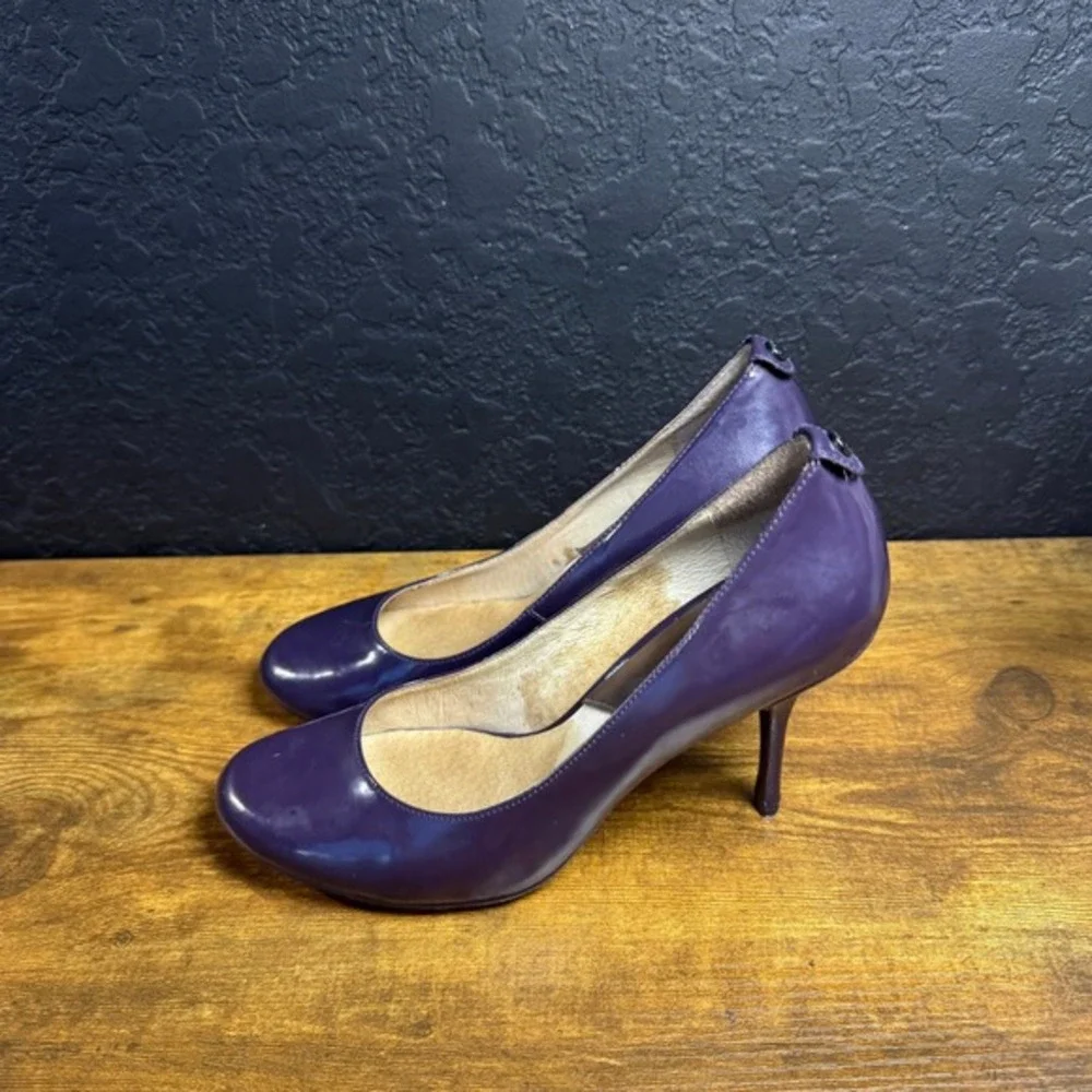 Michael Kors‎ Flex Purple Leather Round Toe Stiletto Pumps Womens Size 6.5M